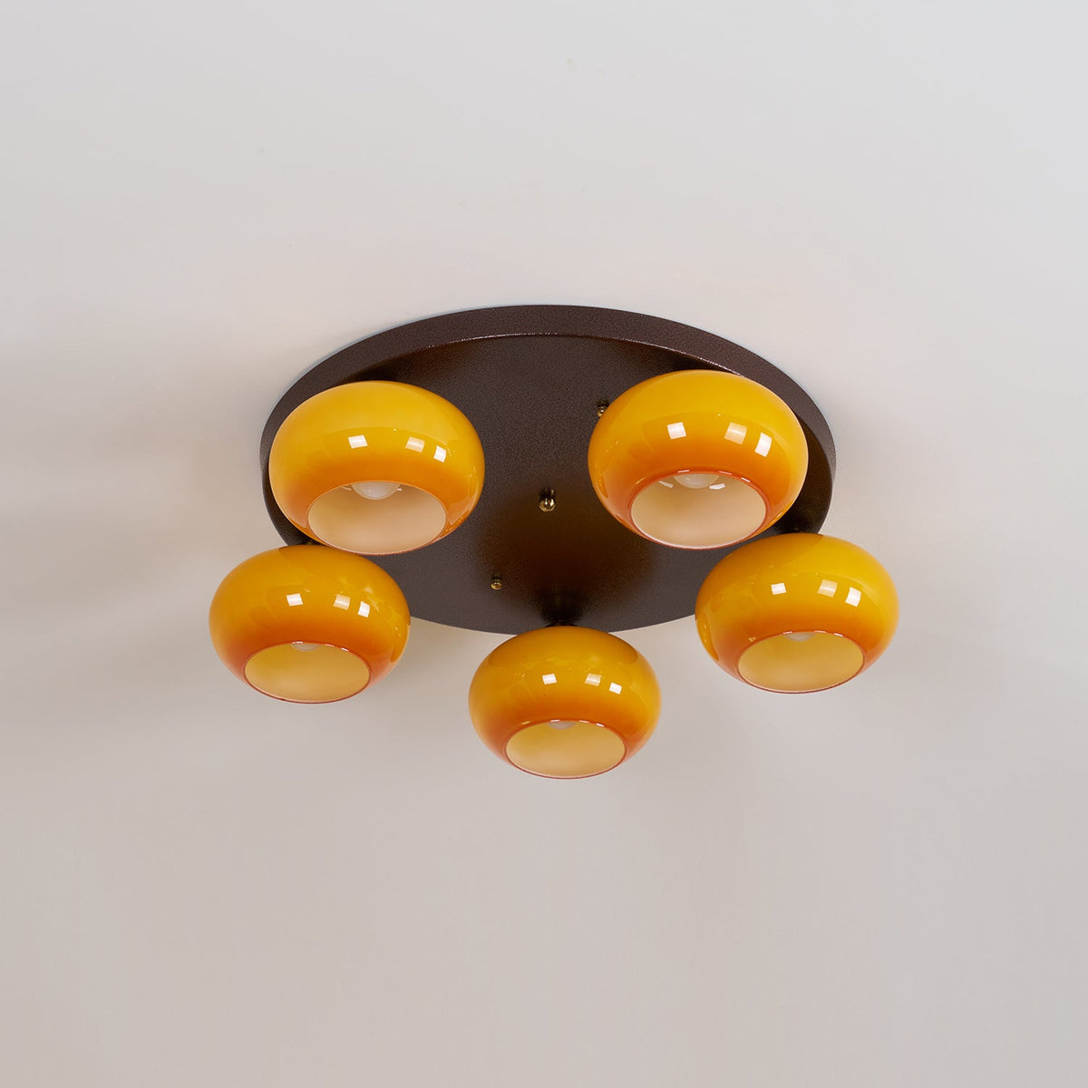 Luno 5-Light Amber Glass Flush Mount Ceiling Light