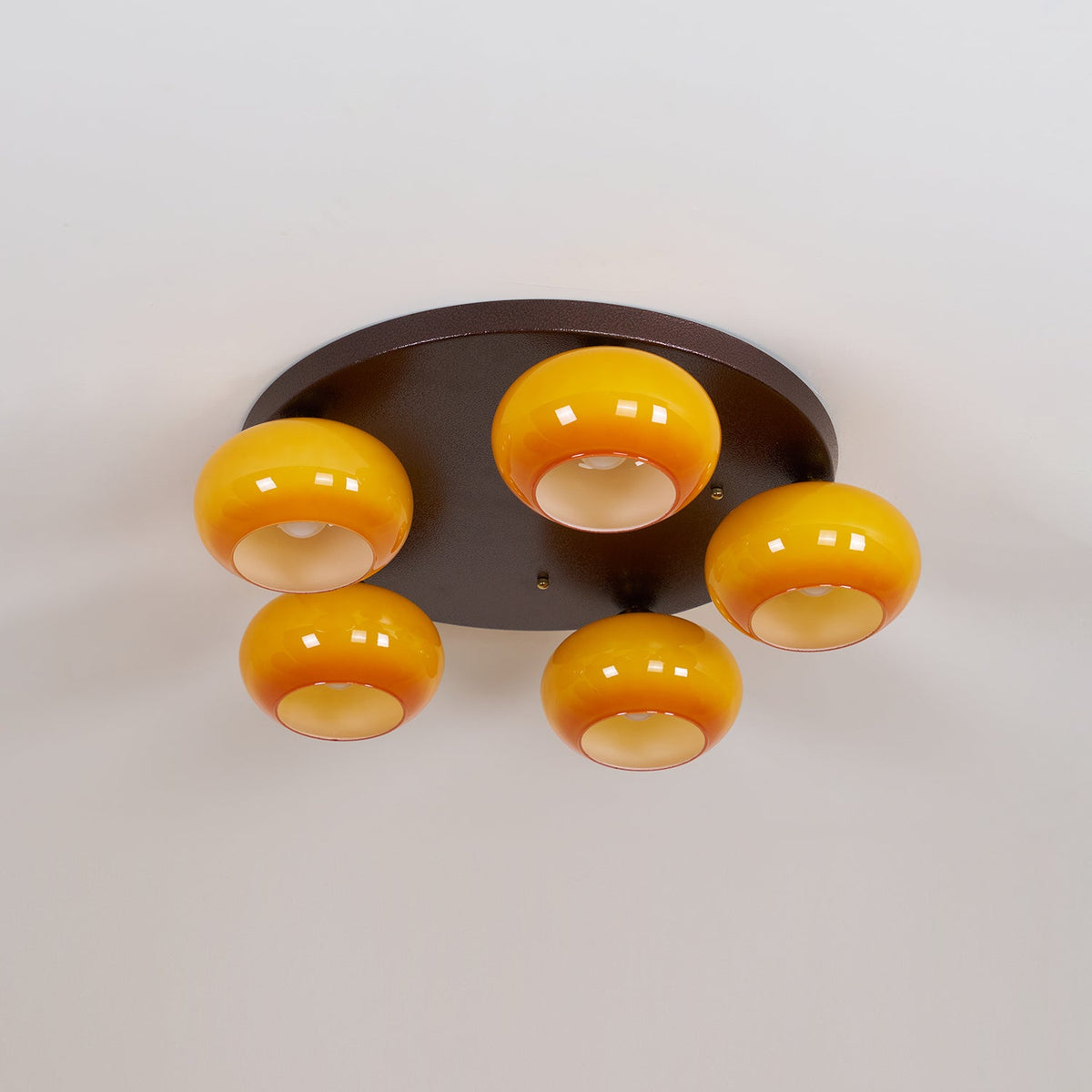 Luno 5-Light Amber Glass Flush Mount Ceiling Light