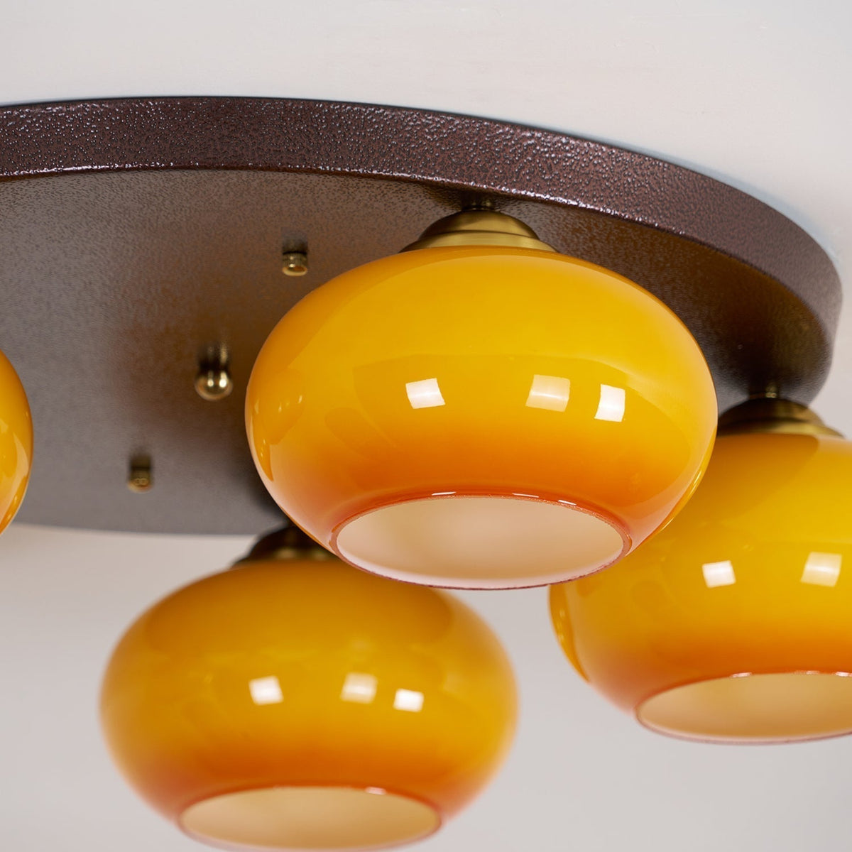 Luno 5-Light Amber Glass Flush Mount Ceiling Light