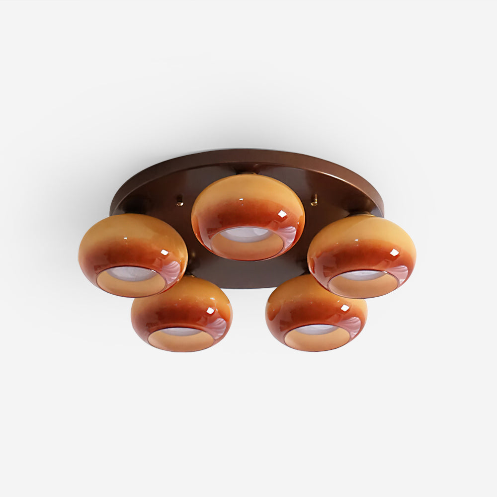 Luno 5-Light Amber Glass Flush Mount Ceiling Light