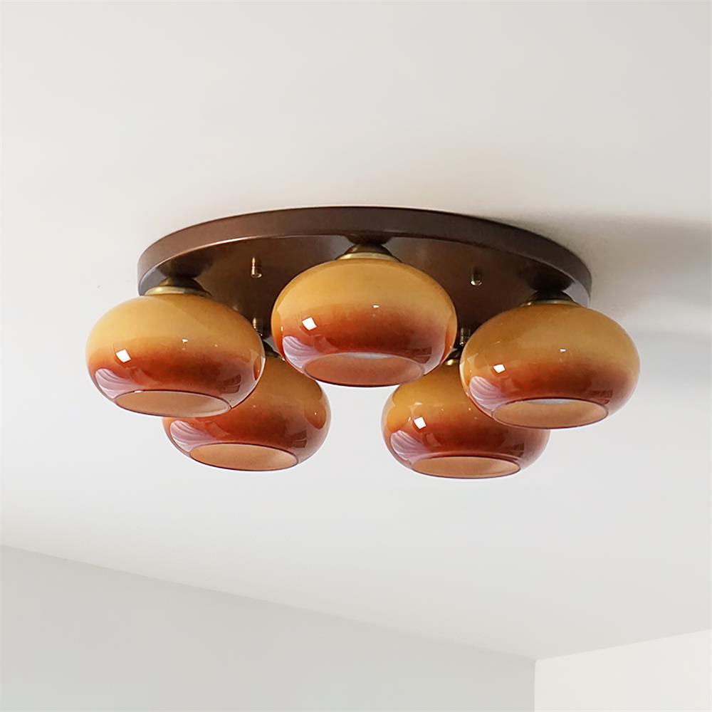 Luno 5-Light Amber Glass Flush Mount Ceiling Light
