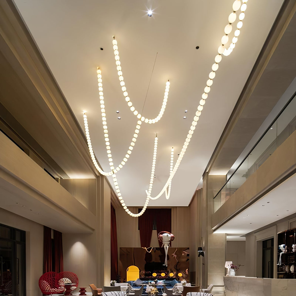 PearlCascade Glass Bead Chandelier