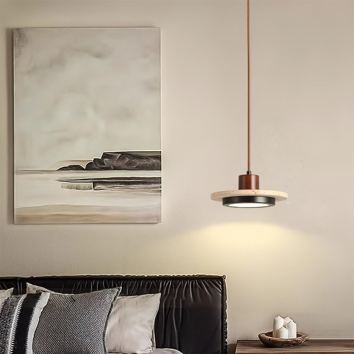 Valen Travertine LED Pendant Light