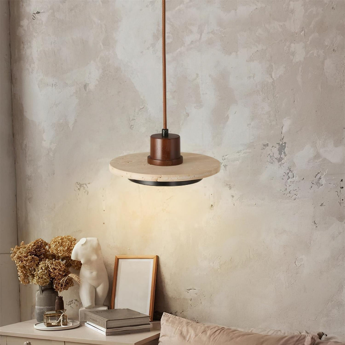 Valen Travertine LED Pendant Light