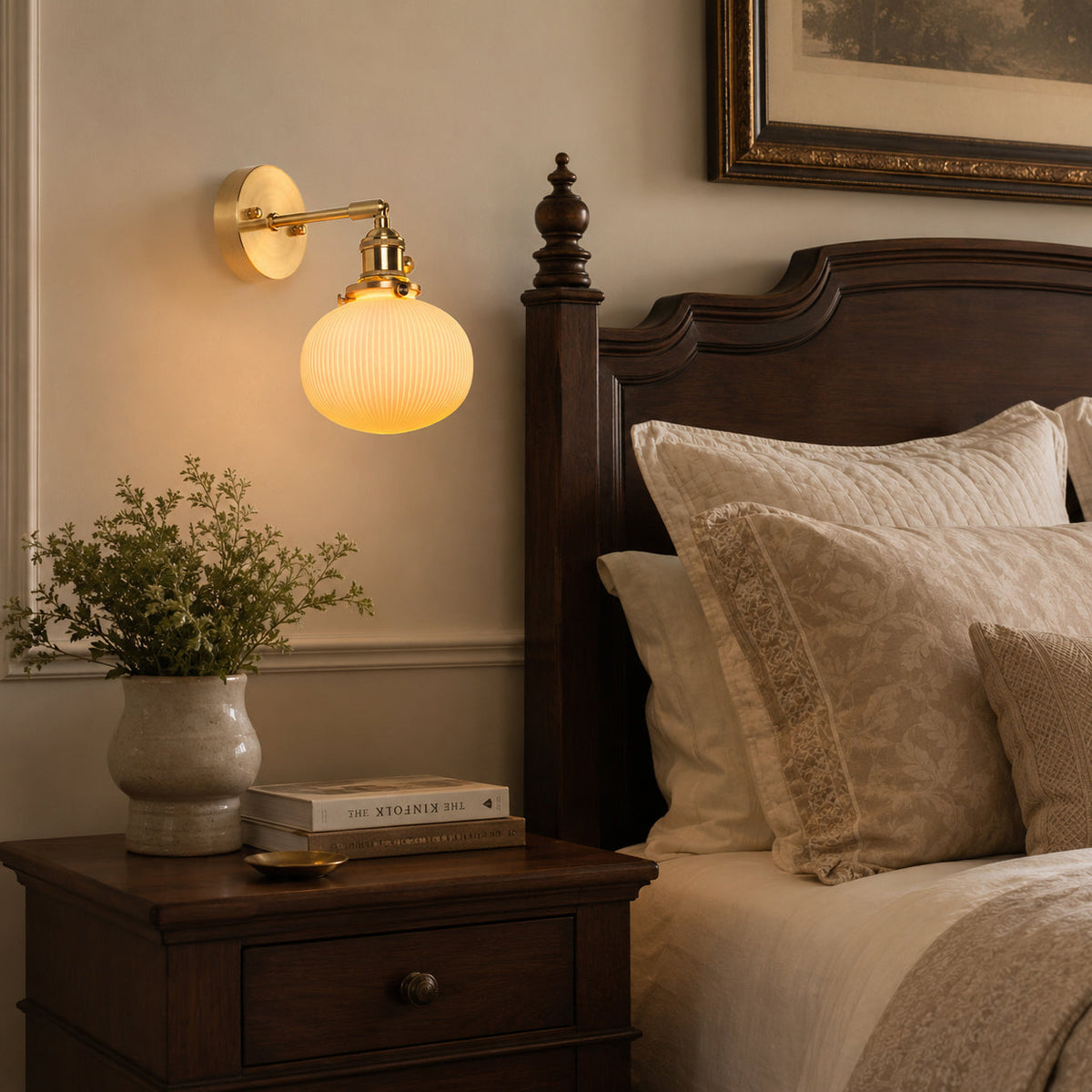 Viraenelle Ribbed Ceramics Wall Sconce
