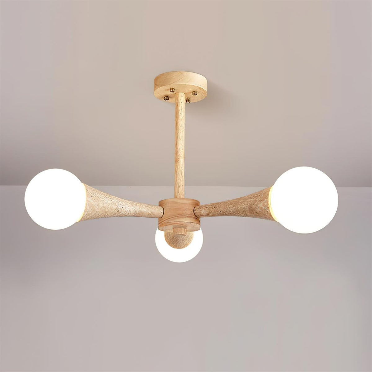 Tavenina Flush Mount Ceiling Light Wood Travertine