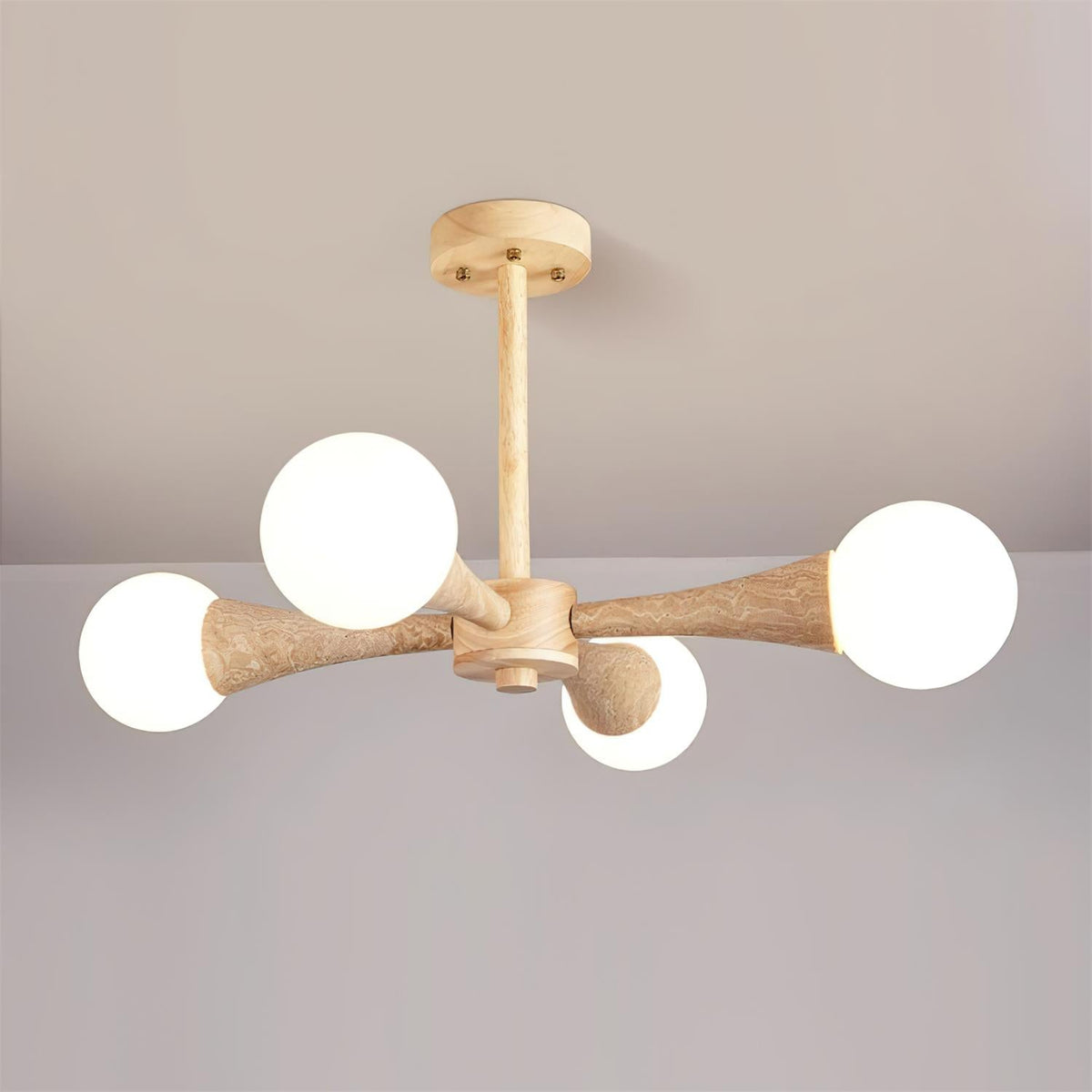 Tavenina Flush Mount Ceiling Light Wood Travertine