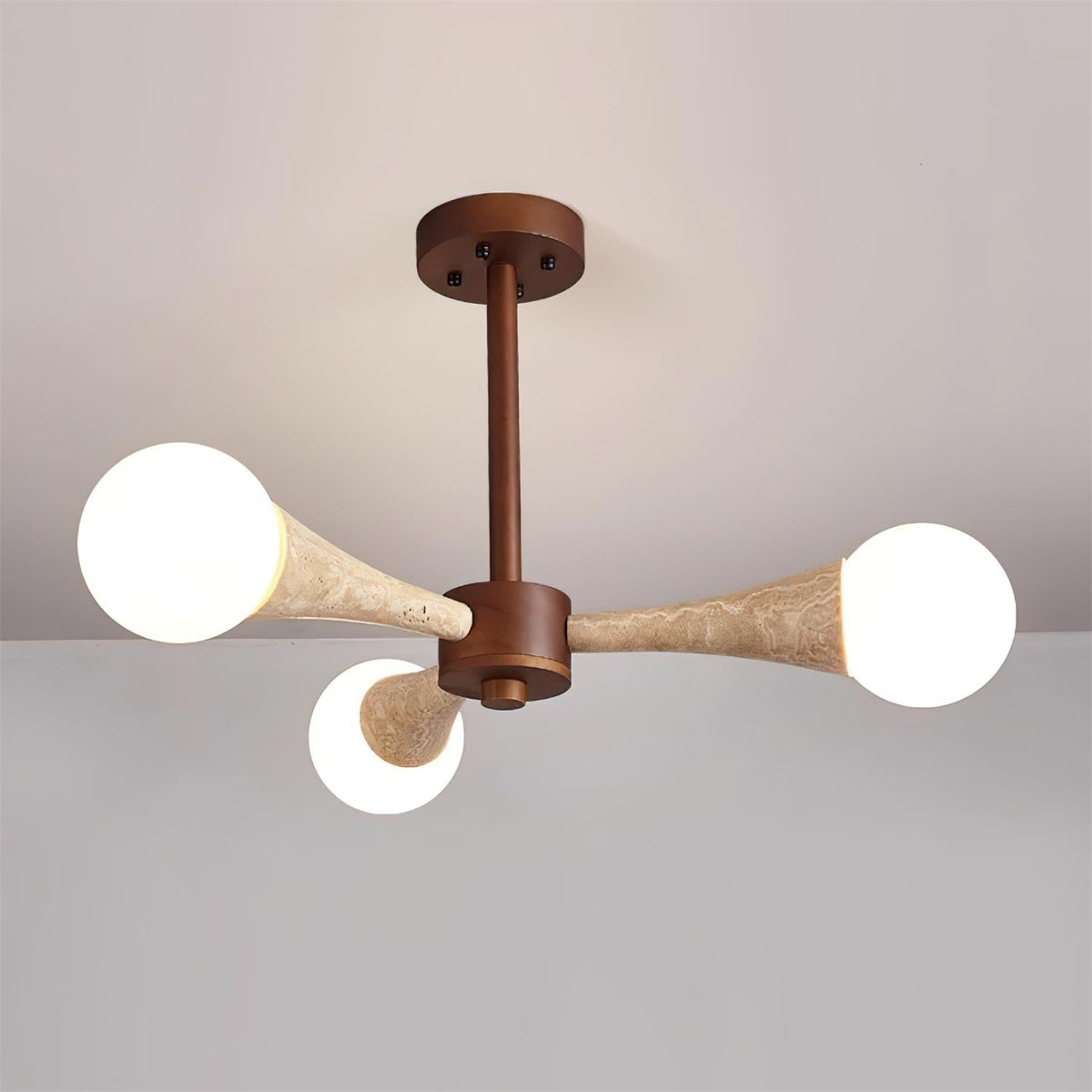 Tavenina Flush Mount Ceiling Light Wood Travertine