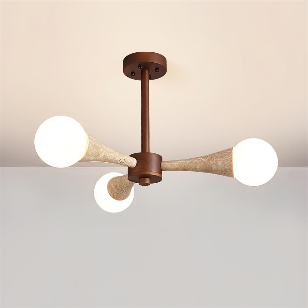 Tavenina Flush Mount Ceiling Light Wood Travertine