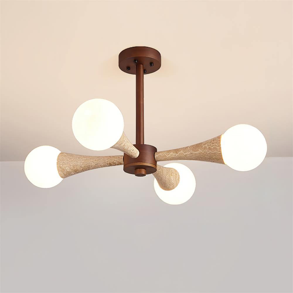 Tavenina Flush Mount Ceiling Light Wood Travertine