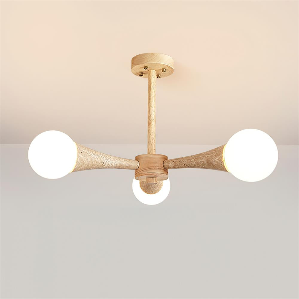 Tavenina Flush Mount Ceiling Light Wood Travertine