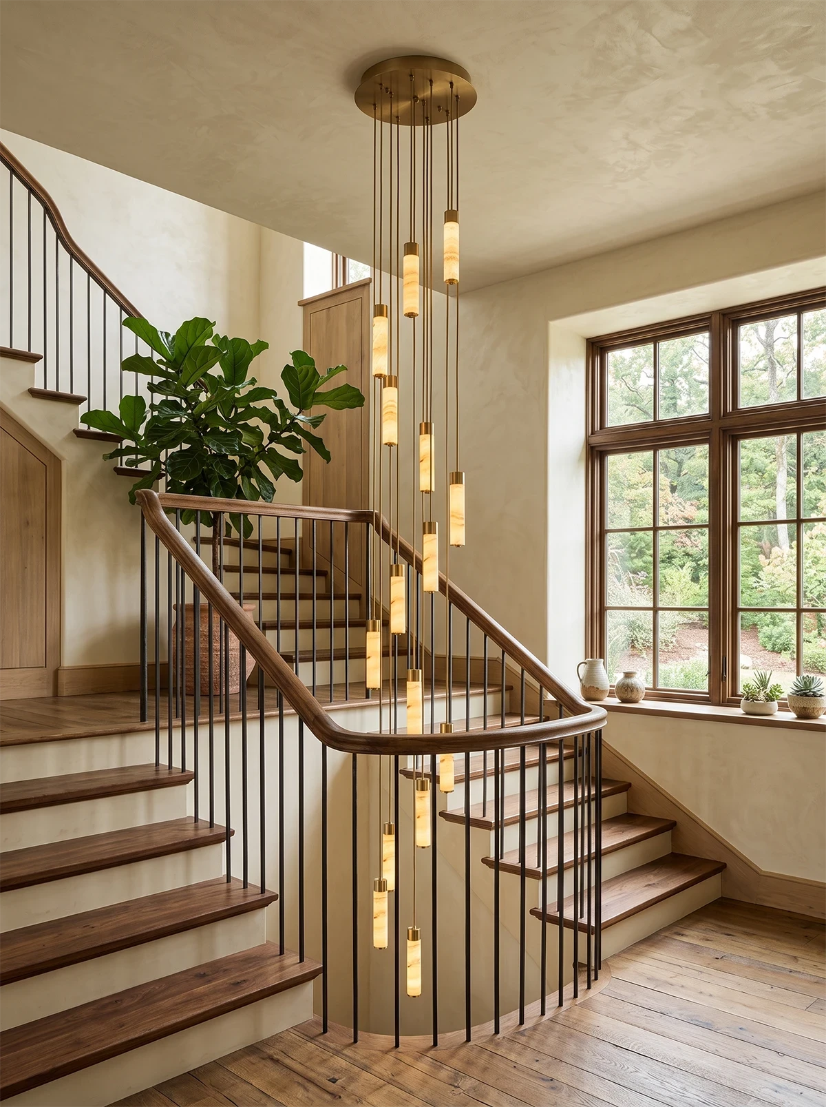 Harvenstone Alabaster Column Chandelier