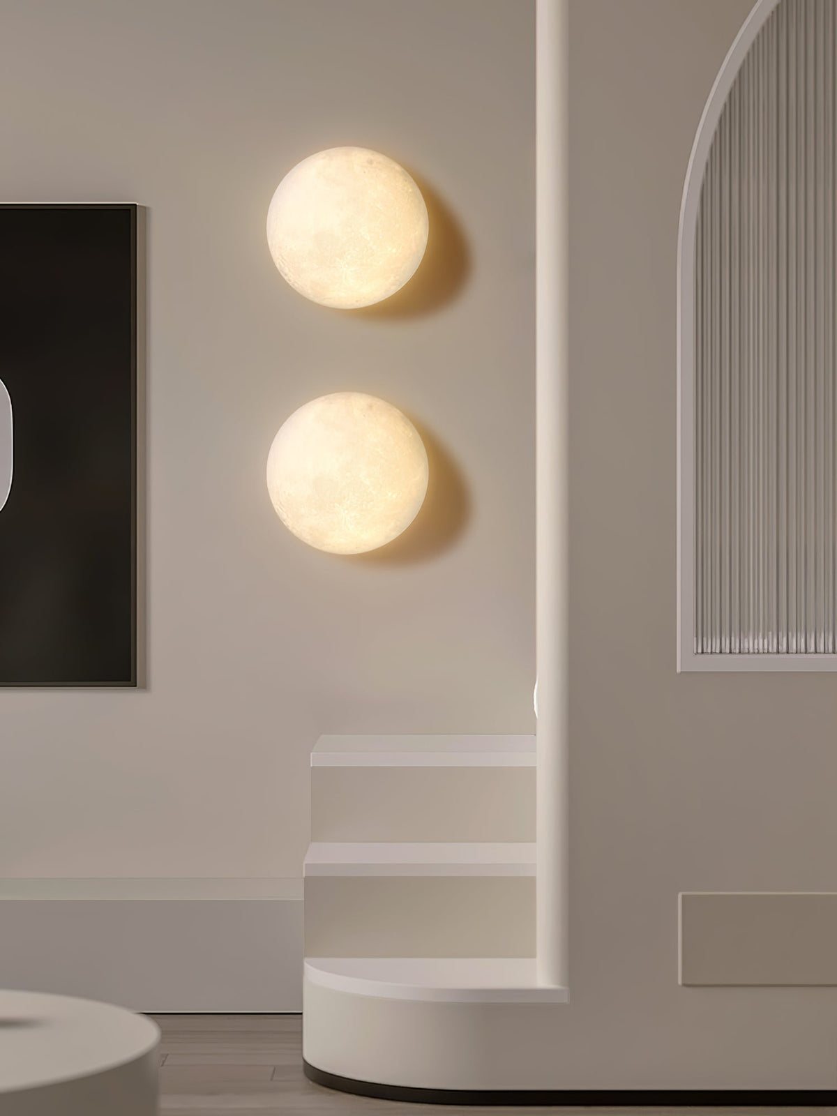Brivel Nordic Art Moon 3D Plastic Wall Lamp