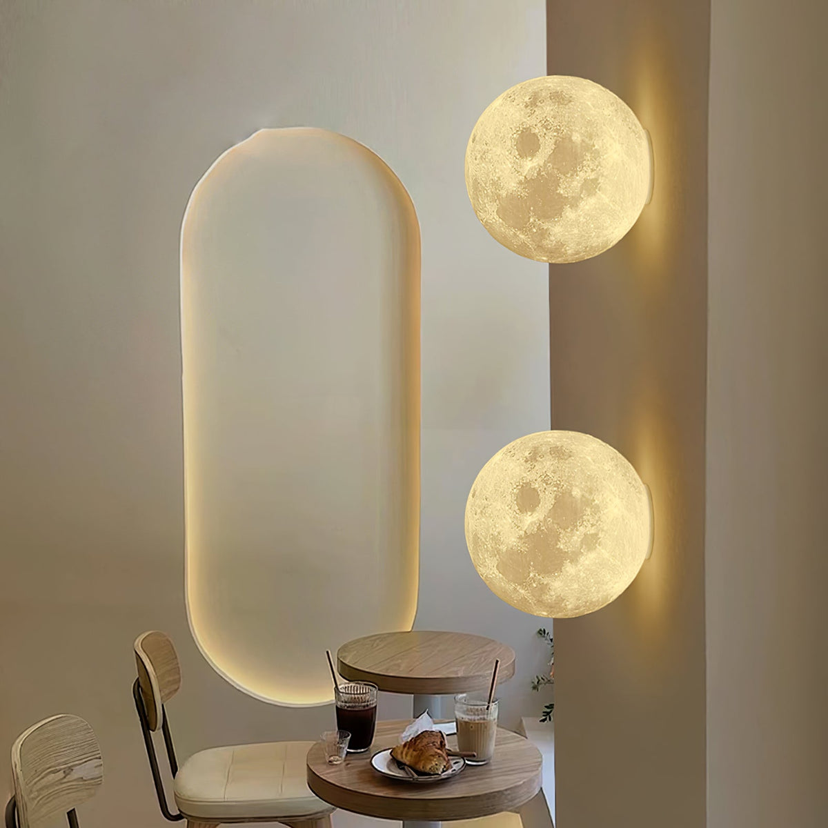 Brivel Nordic Art Moon 3D Plastic Wall Lamp