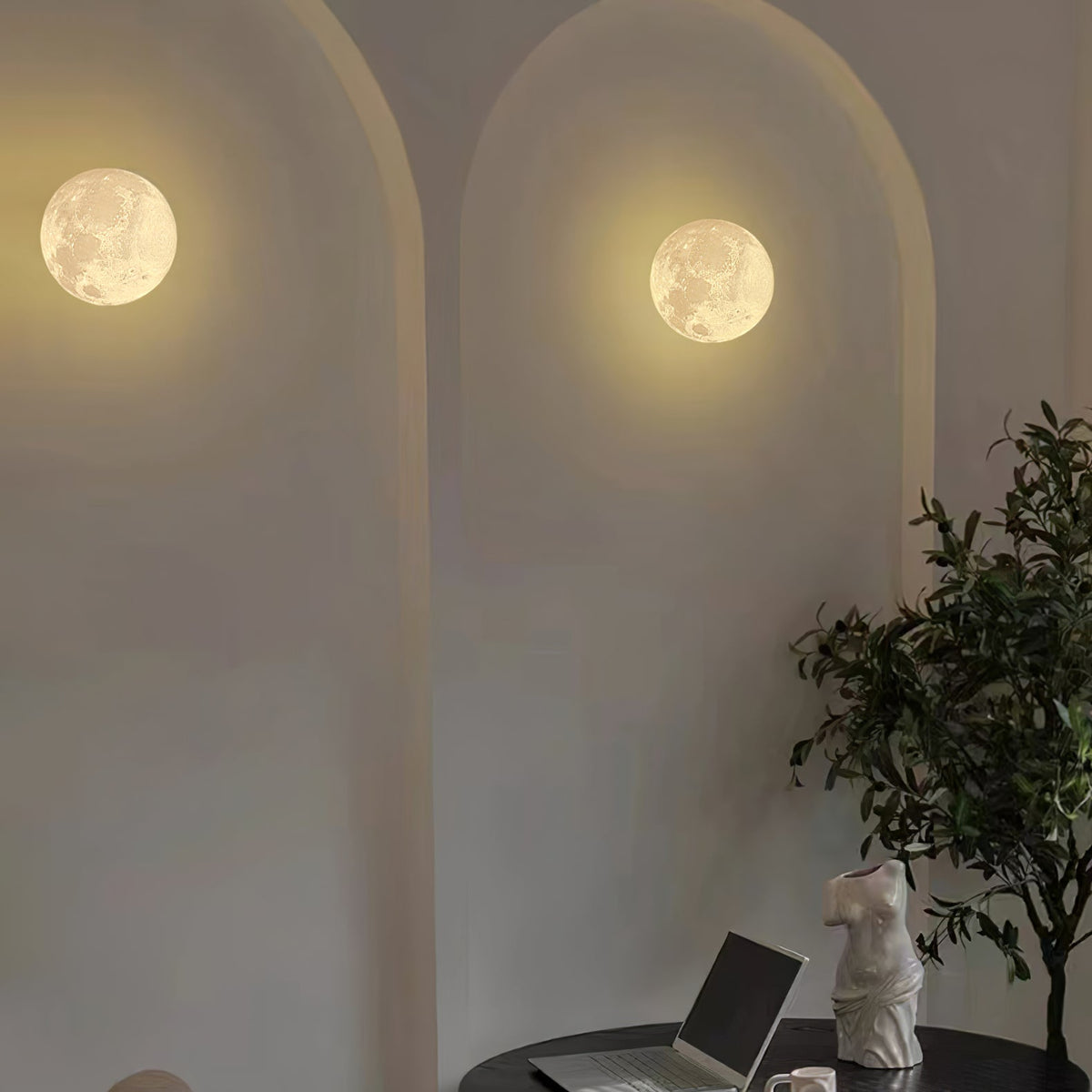 Brivel Nordic Art Moon 3D Plastic Wall Lamp