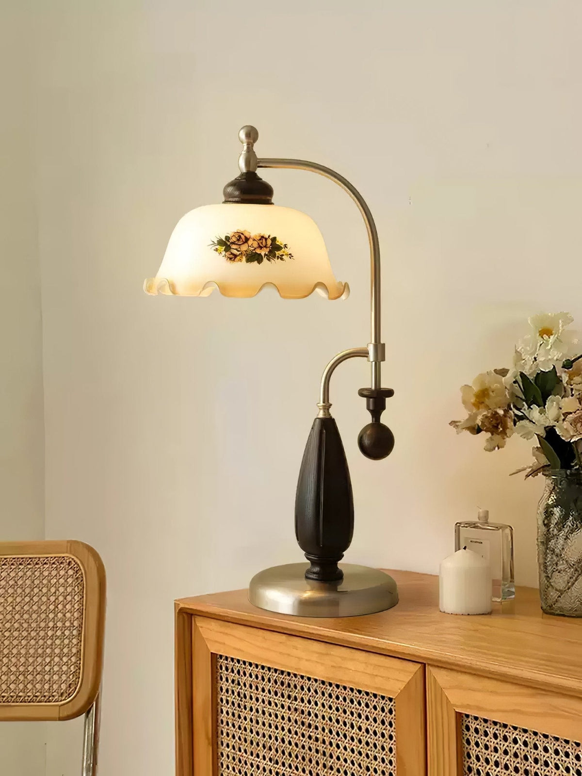 Sylorette Wood Vintage Table Lamp