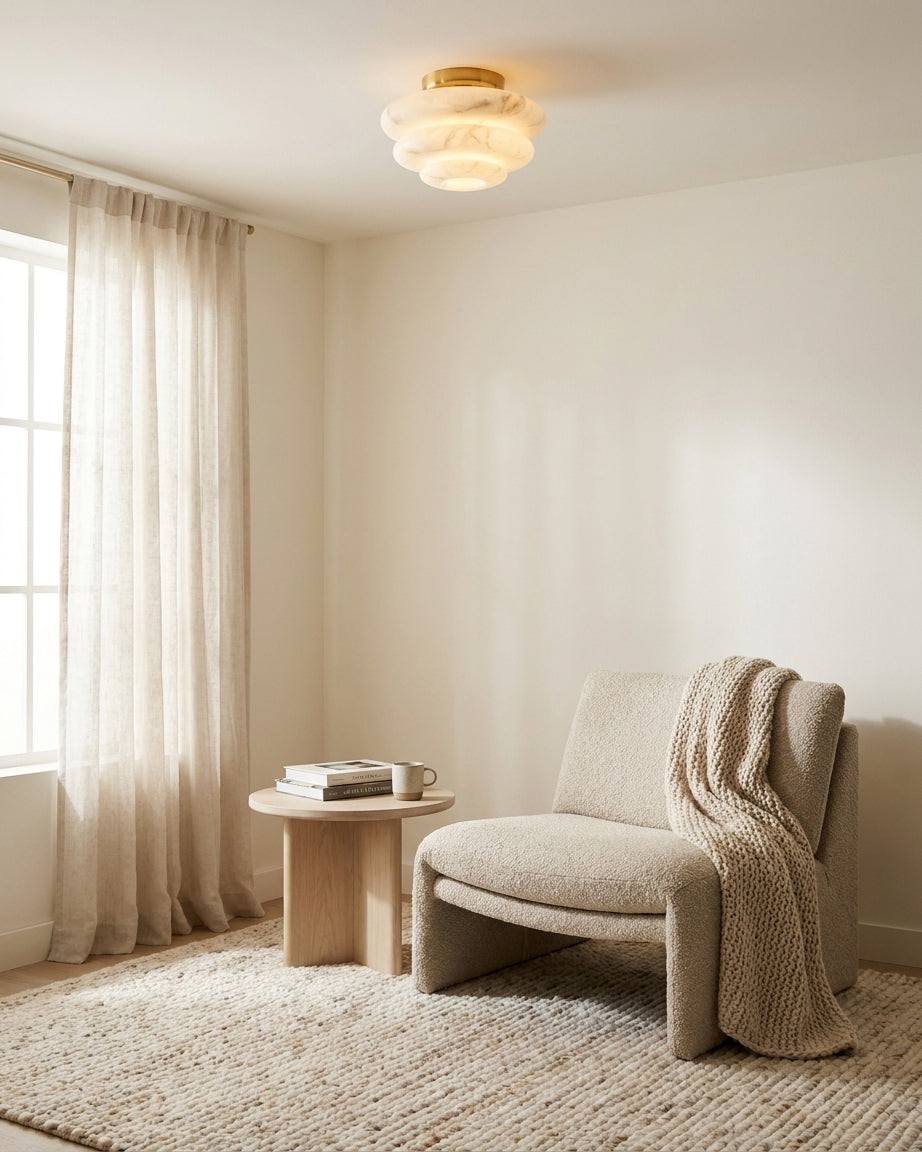 Nivueria Alabaster Flush Mount