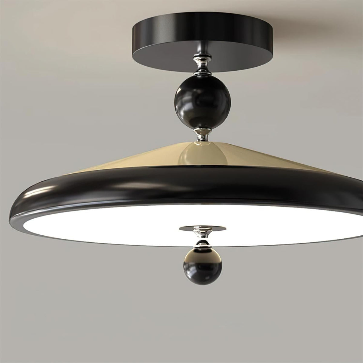 Sorvian Ceiling Light Wooden Frame Round Midcentury