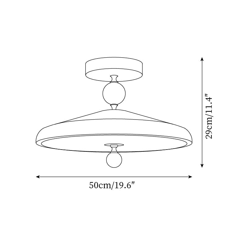 Sorvian Ceiling Light Wooden Frame Round Midcentury