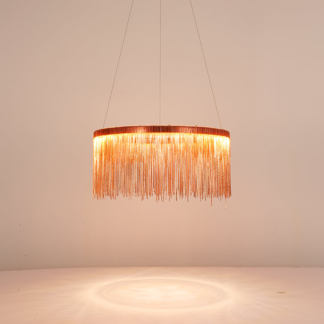 Potenor Tassel Chain Art Deco Pendant Light Silver/Gold Living Room/Hall