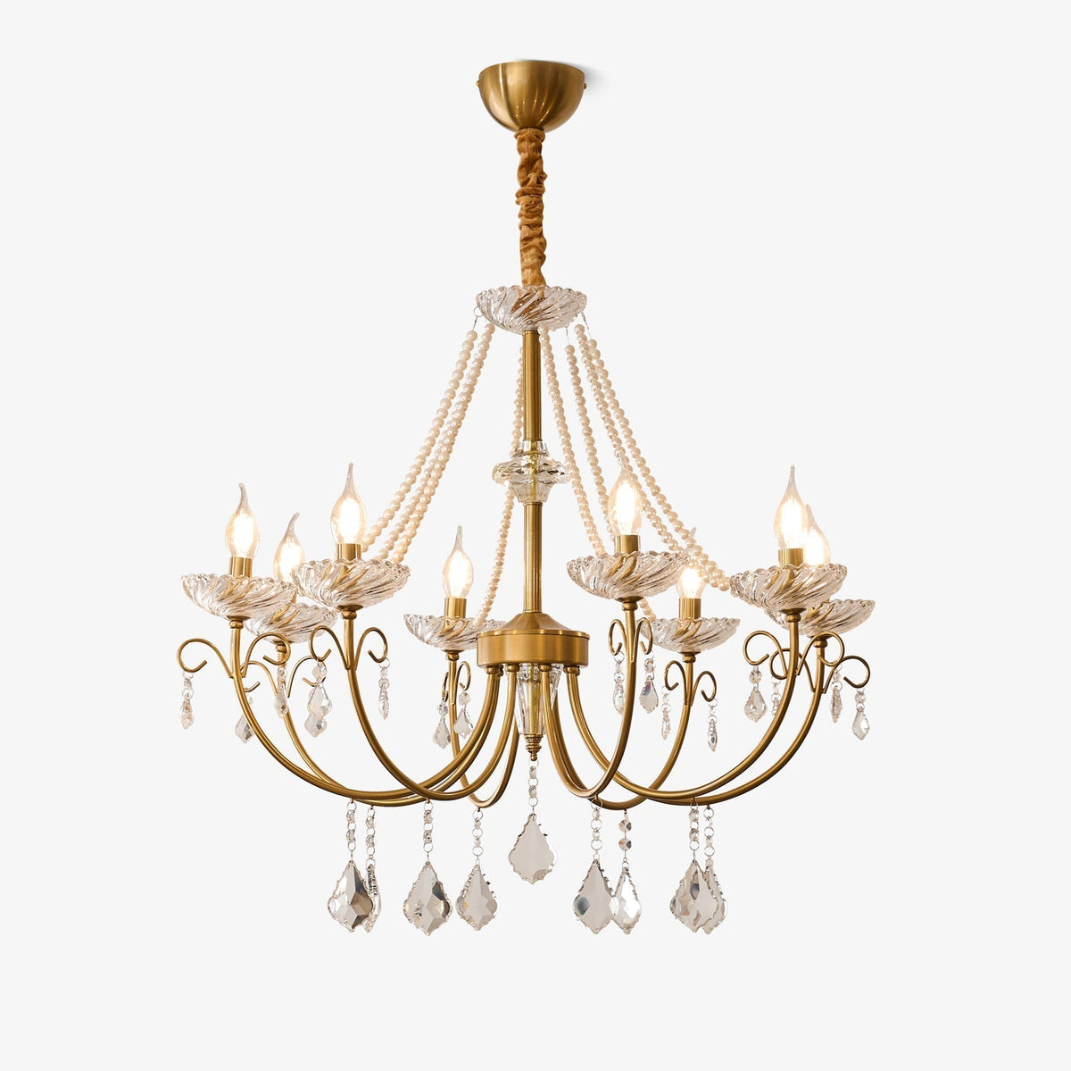 Elyisian Chandelier Pearl Crystal Elegant Classic