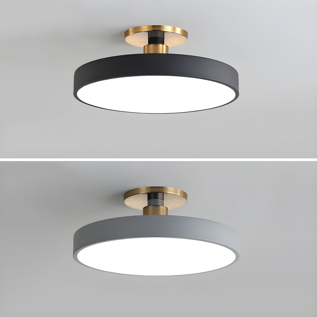 Aureiella Ceiling Lamp Flush Mount Black and Gold Modern