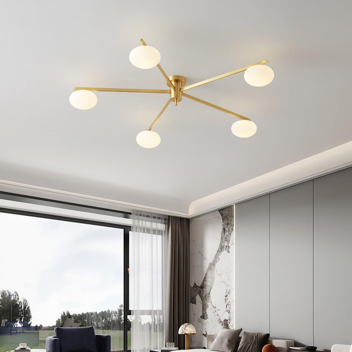 Lioraliella Ceiling Lamp Black White Glass