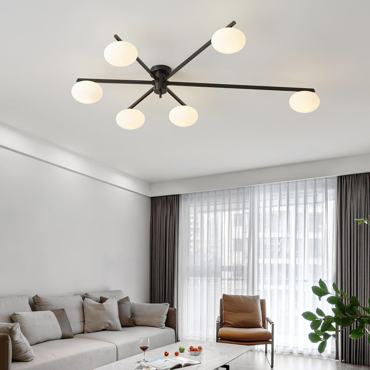 Jatolel Modern Glass Black Ceiling Light