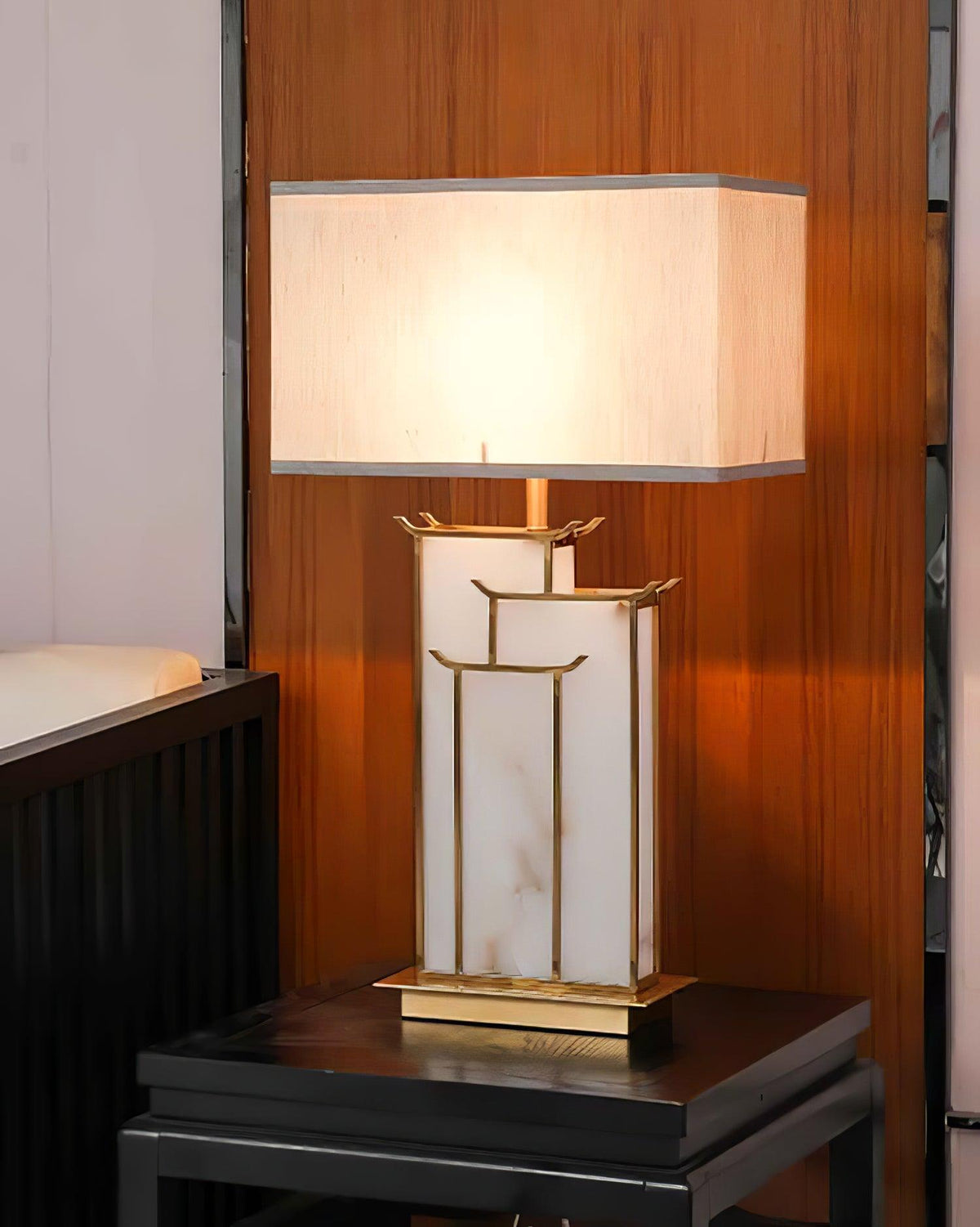 Nysilor Rectangular Glass Table Lamp