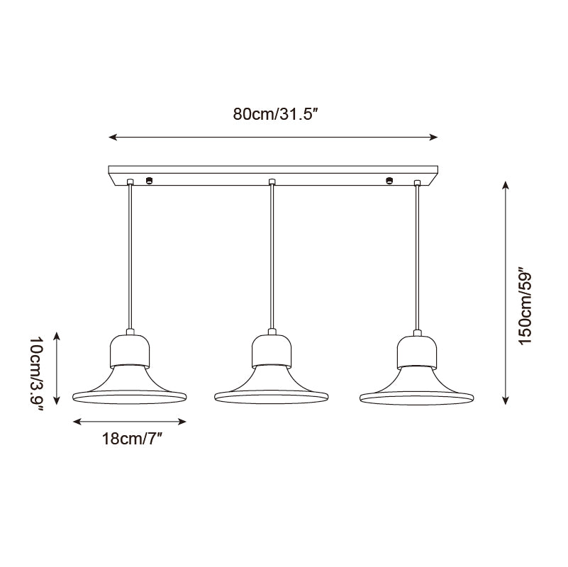 Serinise Pendant Light Trumpet Shape Travertine