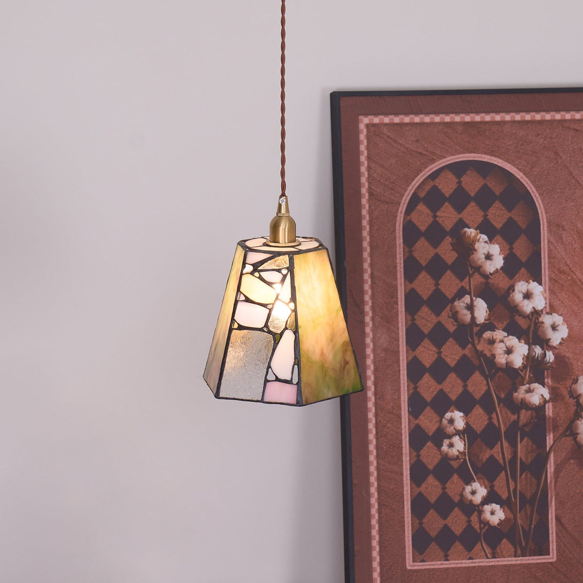 Fira Tiffany-Style Stained Glass Pendant Light