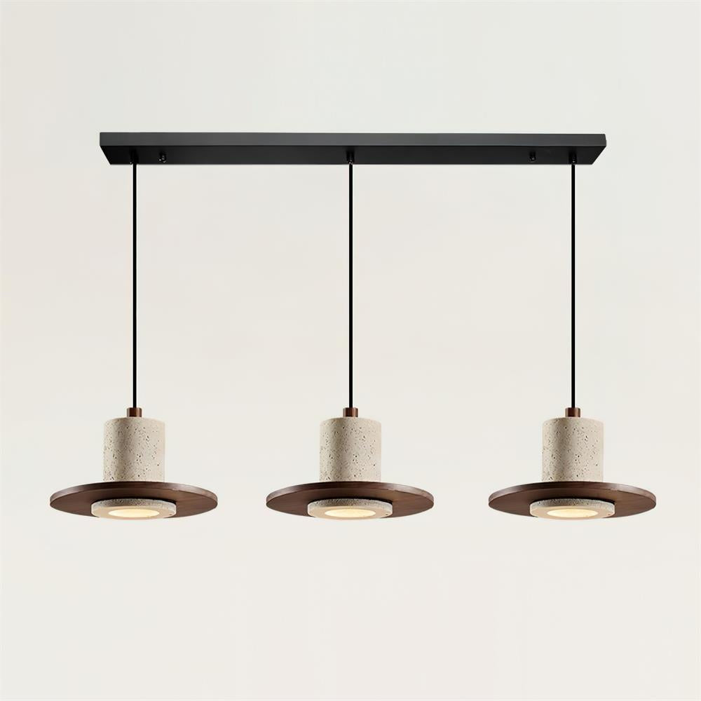 Seralielle Travertine Pendant Light Top-hat Shape