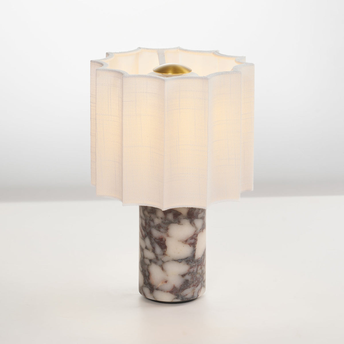 Serenity Pleated Fabric & Marble Table Lamp