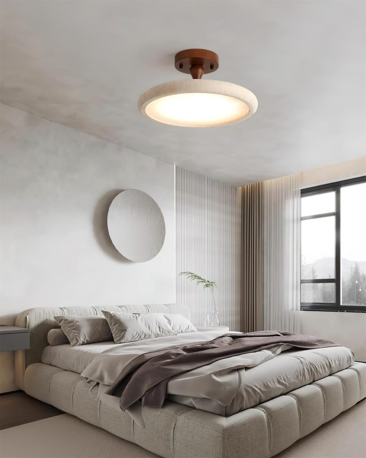 Luvia Ceiling Light Semi Flush Travertine