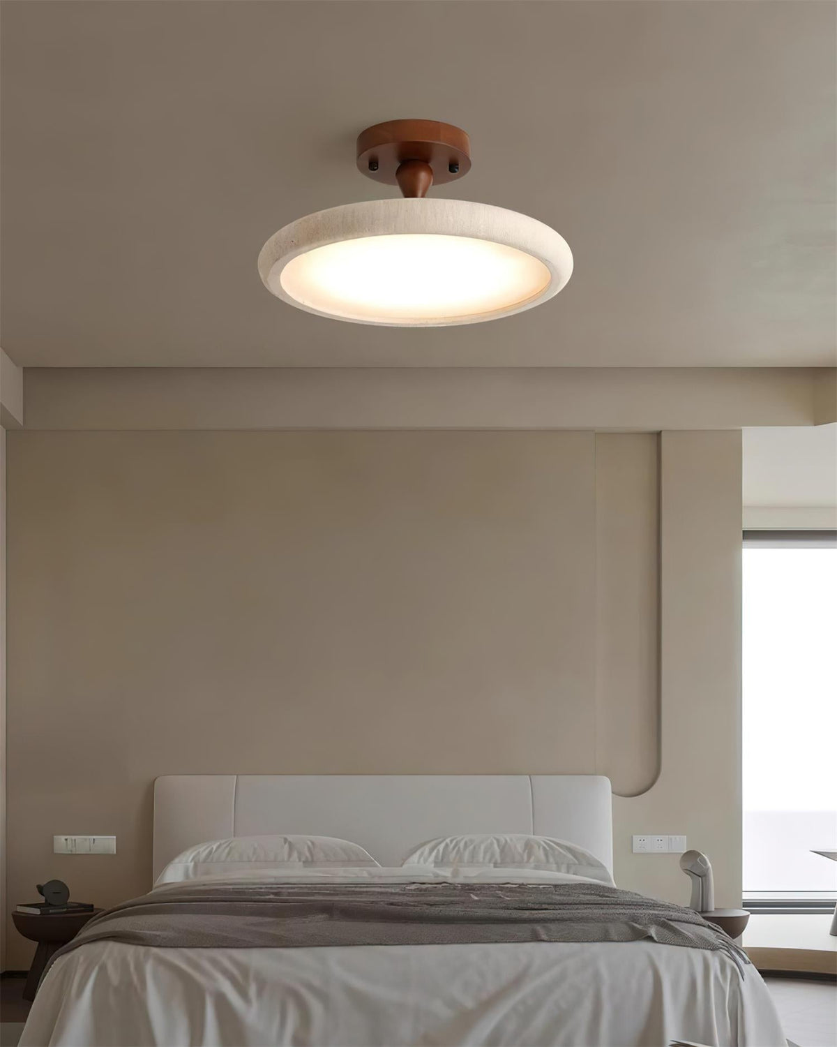 Luvia Ceiling Light Semi Flush Travertine