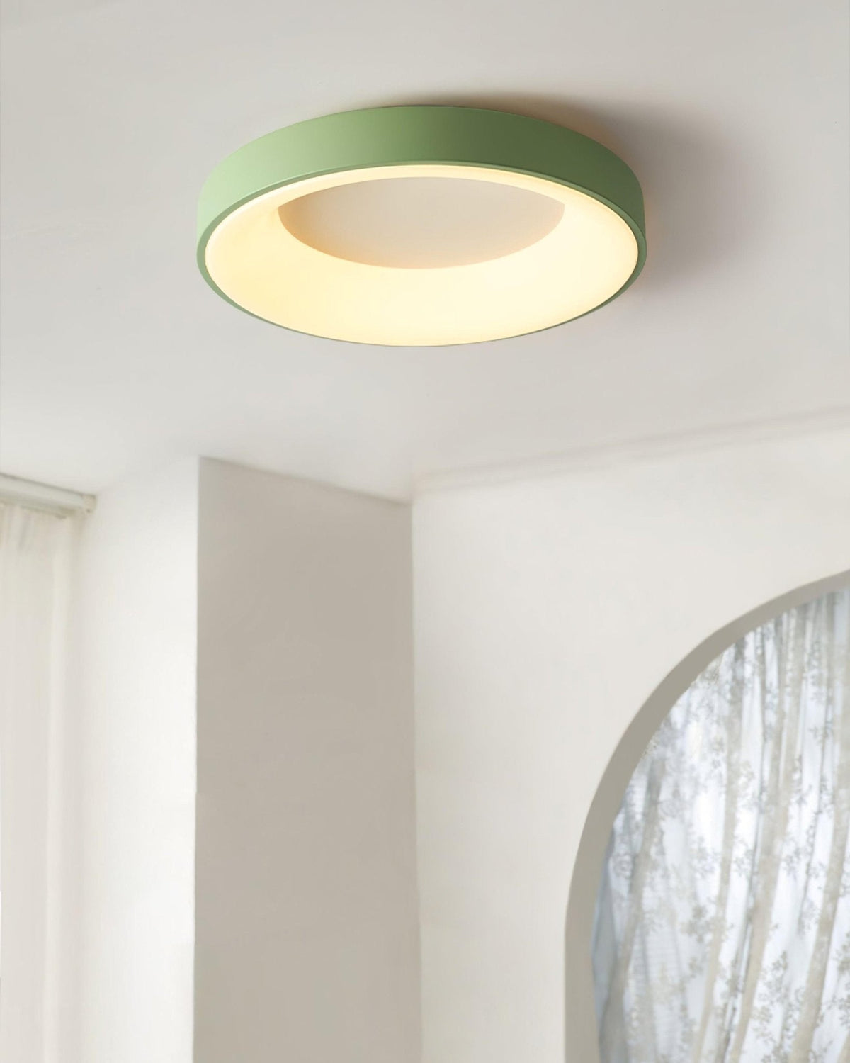 Jareth Ceiling Light Iron Contemporary Green Shade