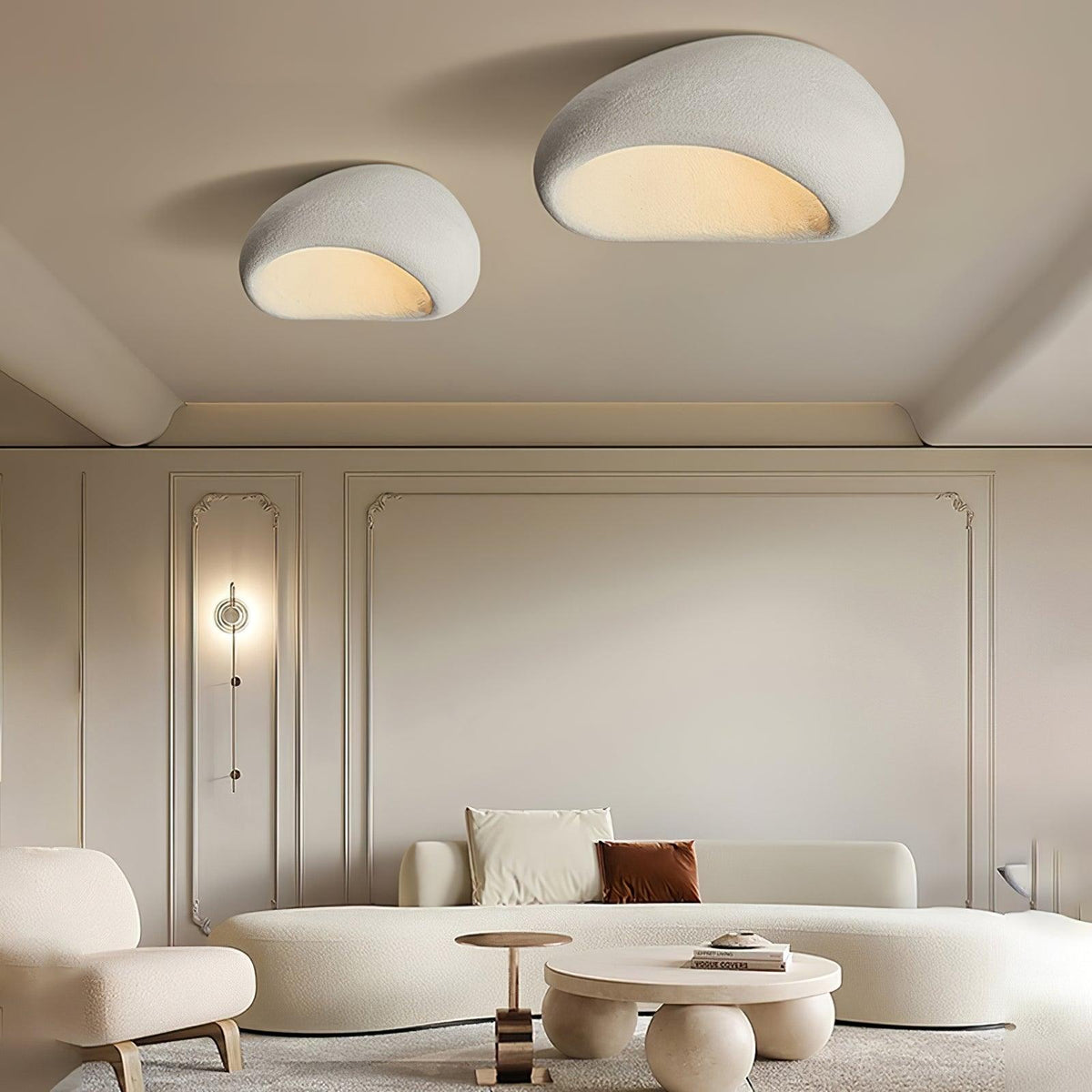 Rivenira Ceiling Lamp with Japanese Wabi-Sabi Moon