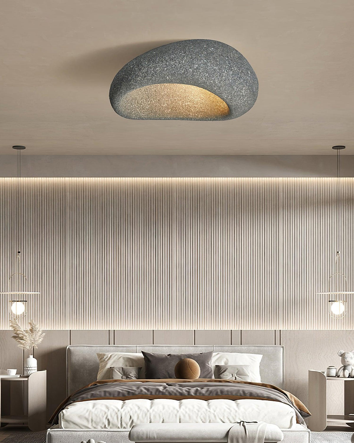 Rivenira Ceiling Lamp with Japanese Wabi-Sabi Moon