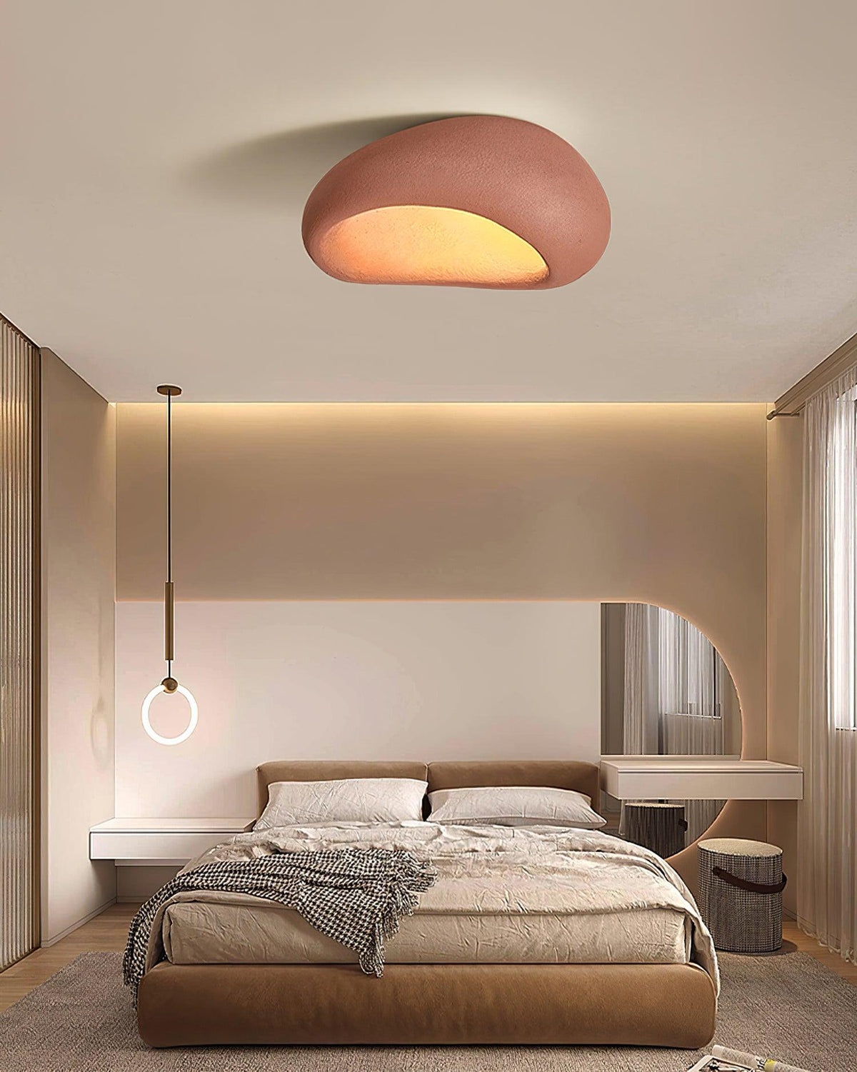 Rivenira Ceiling Lamp with Japanese Wabi-Sabi Moon