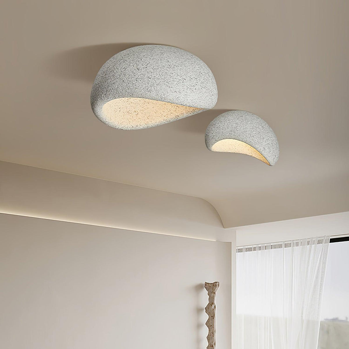 Rivenira Ceiling Lamp with Japanese Wabi-Sabi Moon