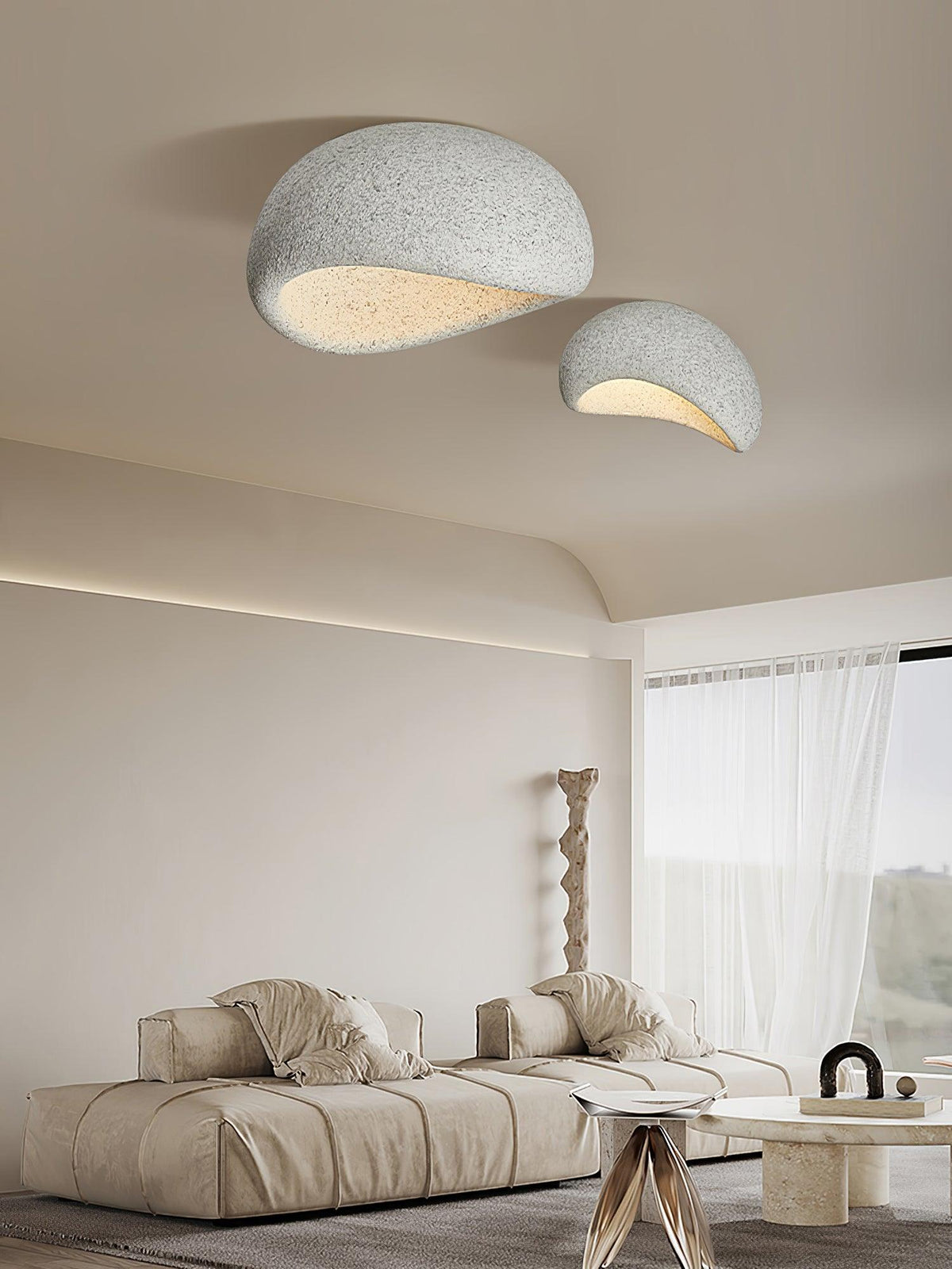 Rivenira Ceiling Lamp with Japanese Wabi-Sabi Moon