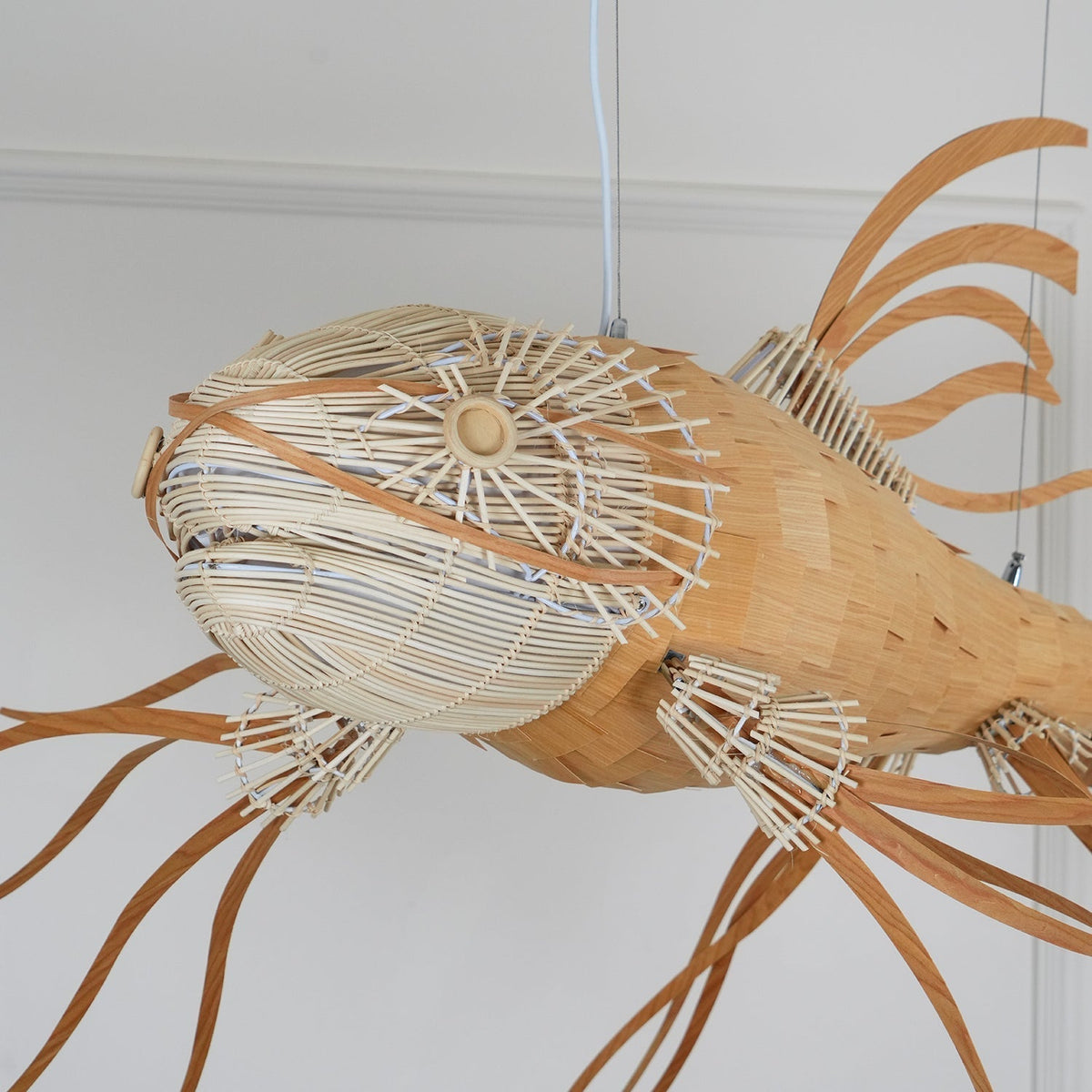 KOI Chandelier Wooden Fish Handmade