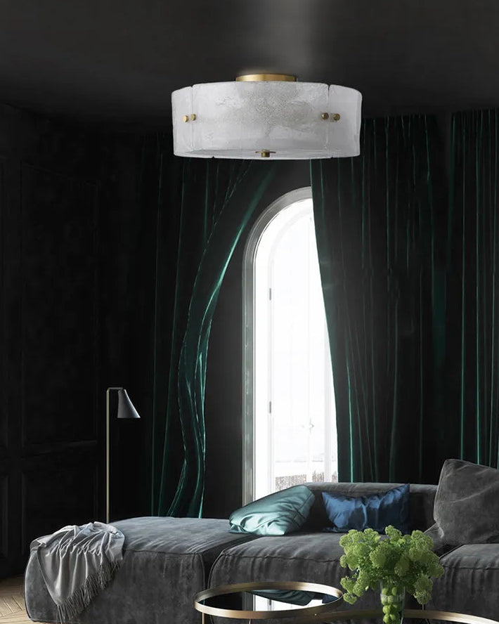 Velenella Textured Glass Flush Mount