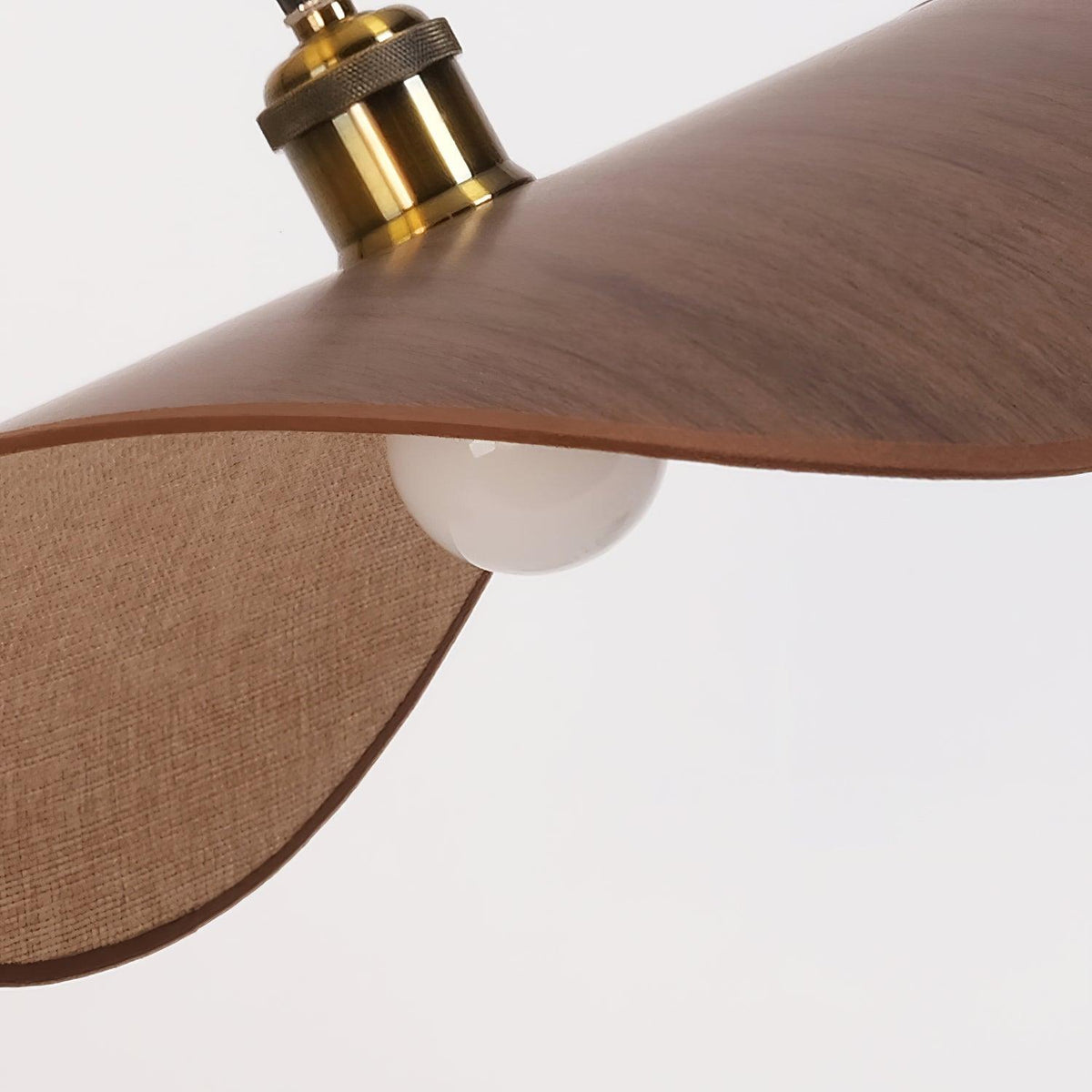 Mirelle Pendant Lamp Linen Fabric Shade Wood Minimalist
