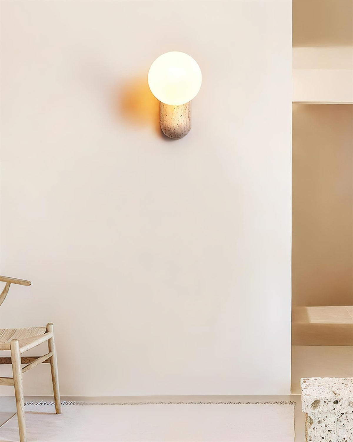 Tavelaria Wall Lamp Travertine Organic Serenity