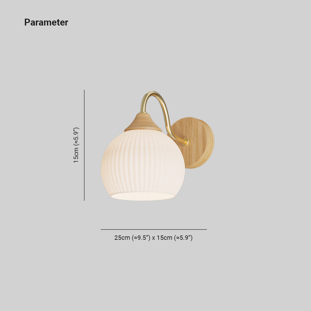 Banobek Nordic Minimalist Indoor Wall Lamp Glass Wood Bedroom Balcony