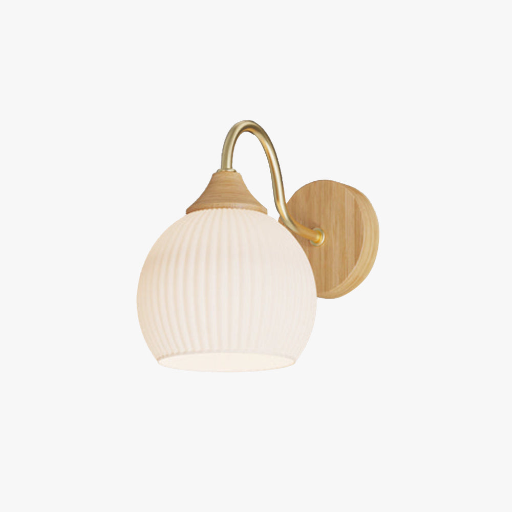 Banobek Nordic Minimalist Indoor Wall Lamp Glass Wood Bedroom Balcony