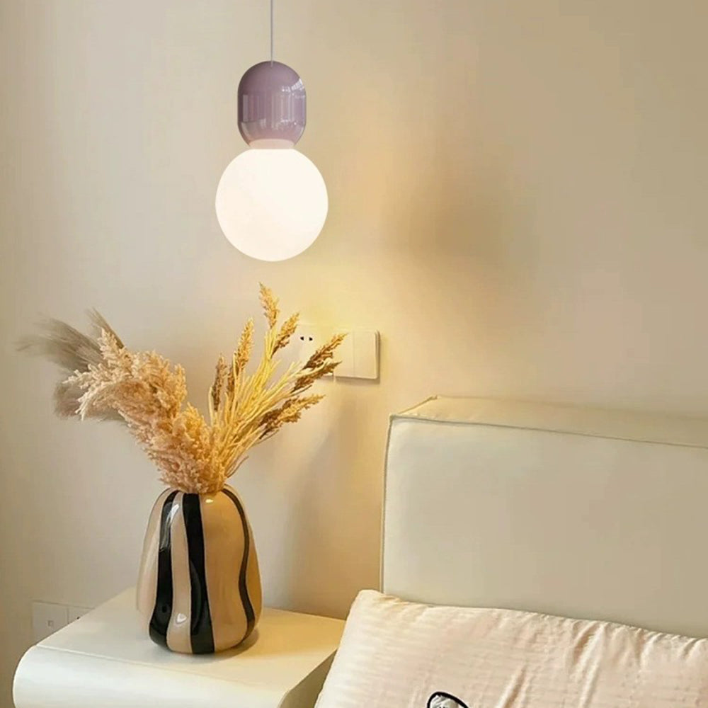 Wopamer Modern Minimalist Glass/Metal Pendant Light Dining Room
