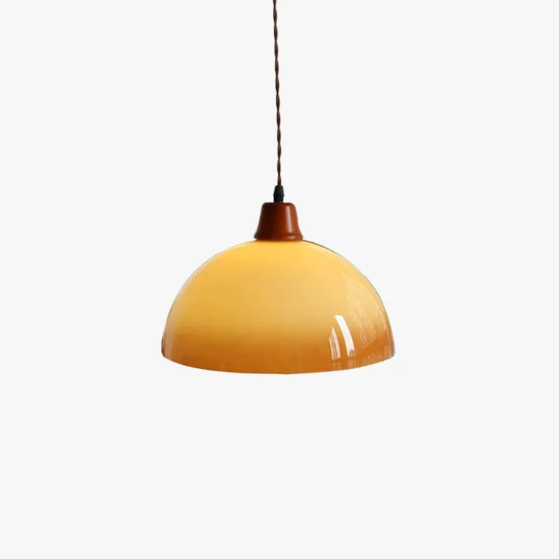 Mudupek Retro LED Round Pendant Light Adjustable Brown Dining Room