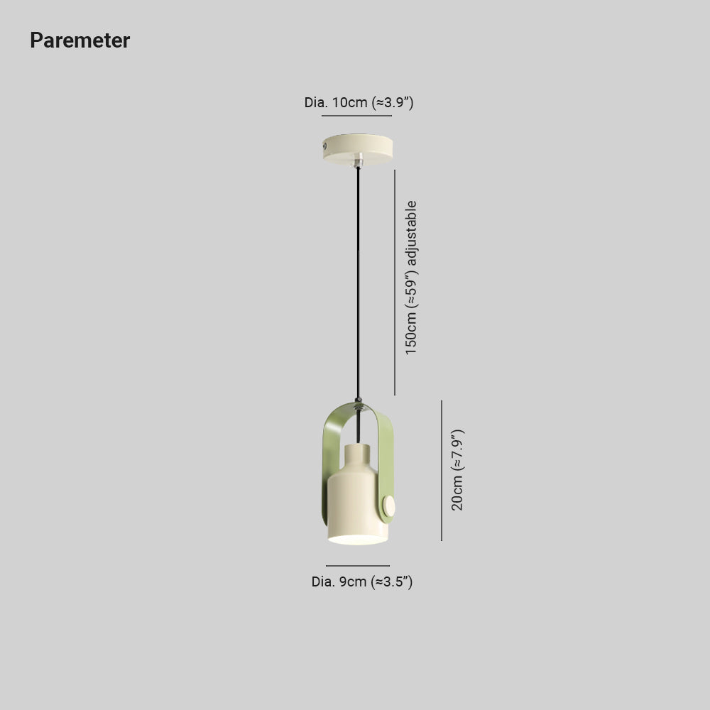 Pipevom Modern Metal LED Pendant Light White Green Black Bedroom